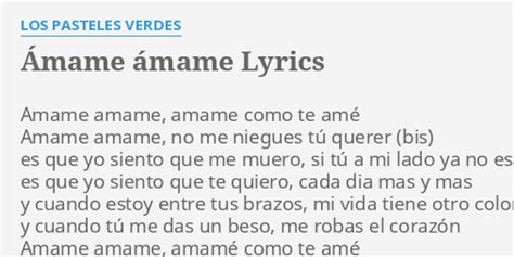 amame lyrics|amame lyrics english.